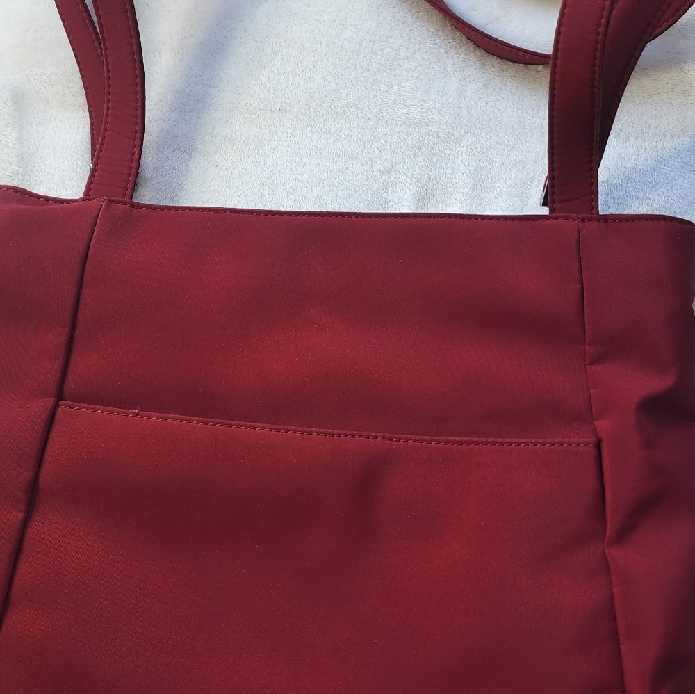 INC International Concepts "Michael"Tote Bag, Dark Red Nylon GUC - Picture 6 of 16